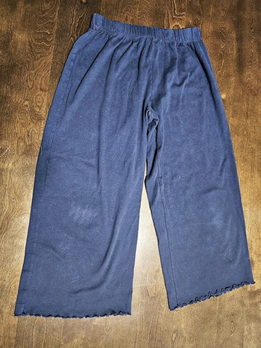 Prairie Cotton Wide Leg Cotton Pants in Navy Blue Size Small